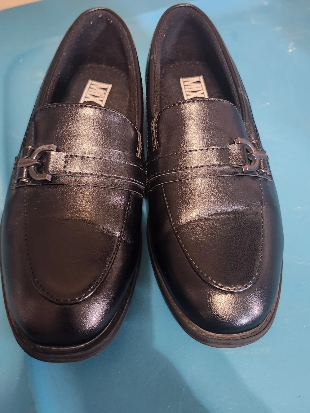 Black Leather Slip-On Loafers for Boys